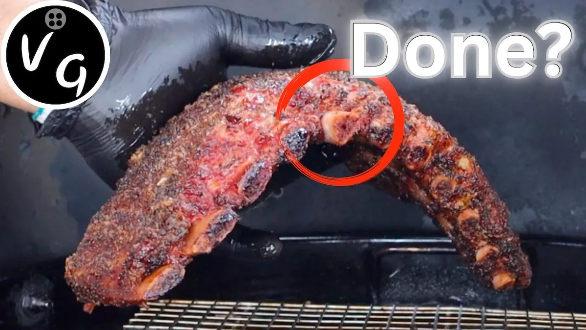 meat thermometer checking ribs
