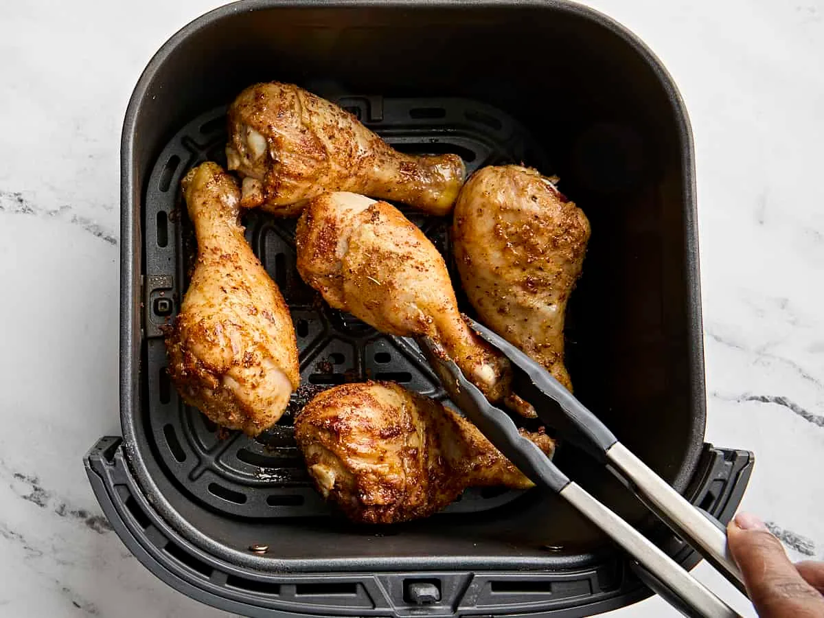 flipping drumsticks air fryer